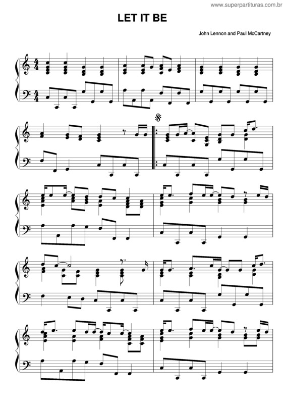 Partitura da música Let It Be v.14