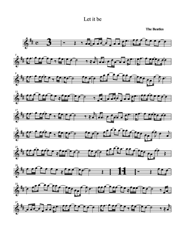 Partitura da música Let It be v.17