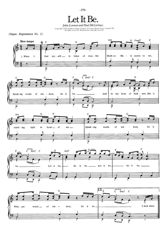 Partitura da música Let It Be v.18