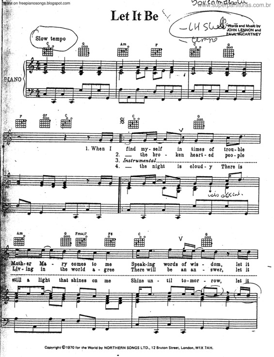 Partitura da música Let It Be v.20