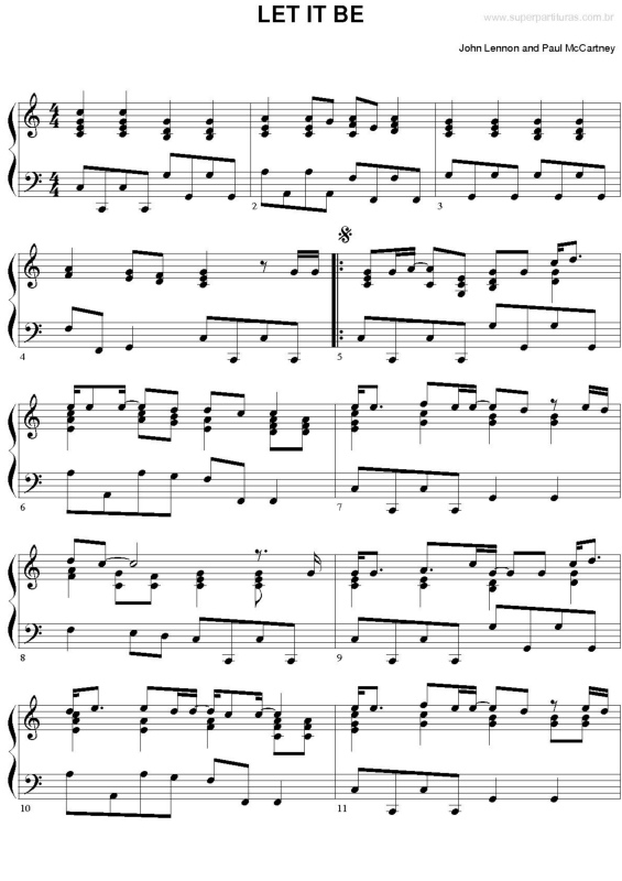 Partitura da música Let it Be v.4