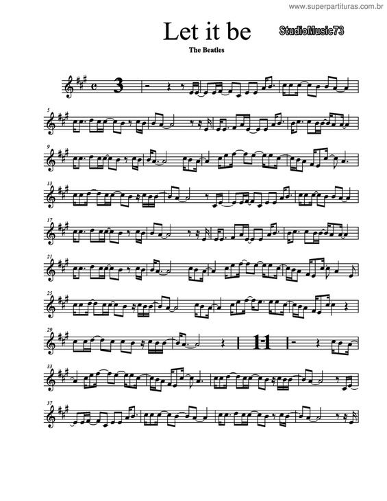 Partitura da música Let It Be v.8