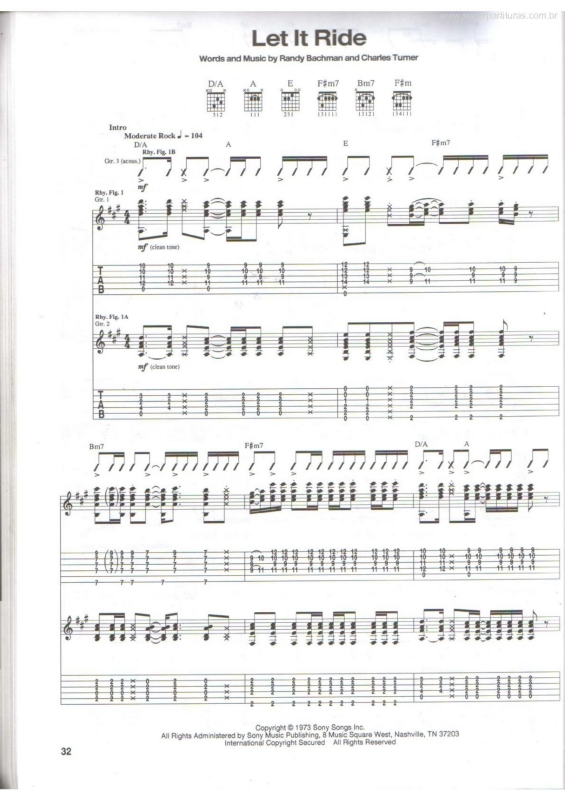 Partitura da música Let it Ride