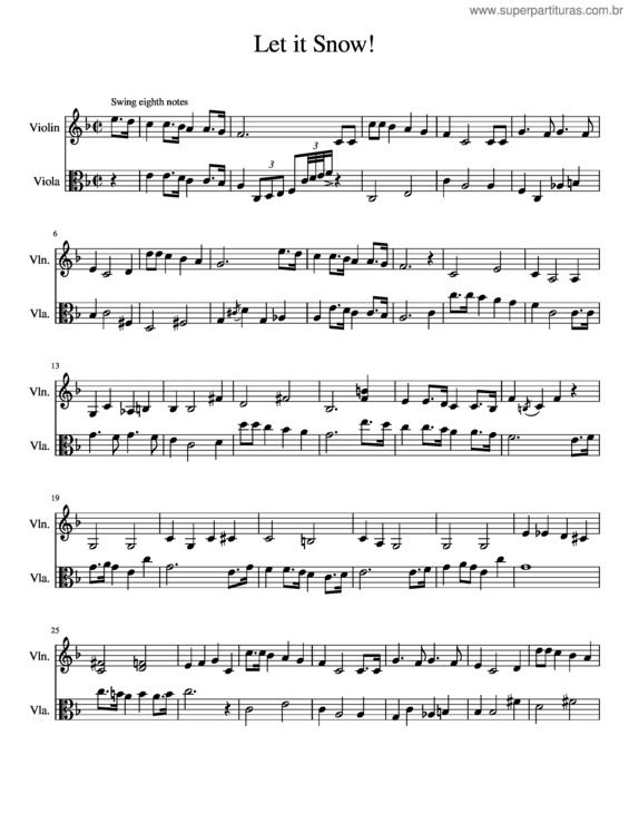 Partitura da música Let It Snow!