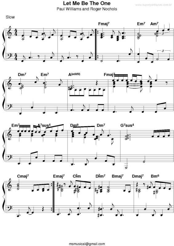 Partitura da música Let Me Be The One