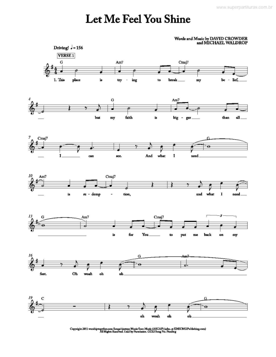 Partitura da música Let Me Feel You Shine v.2