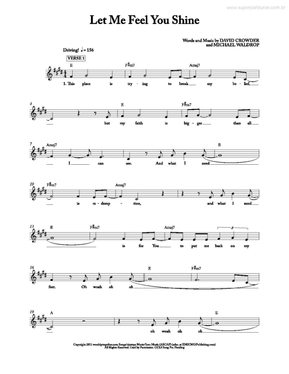 Partitura da música Let Me Feel You Shine v.3