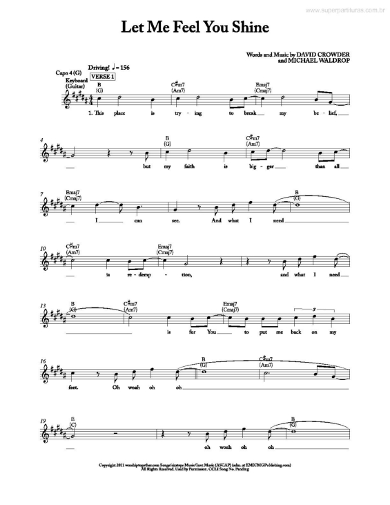 Partitura da música Let Me Feel You Shine