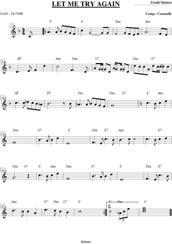 Partitura da música Let Me Try Again