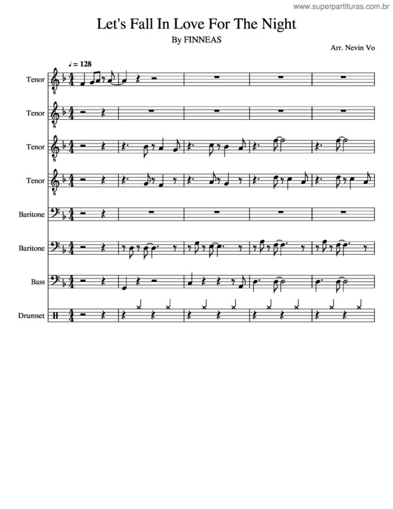 Partitura da música Let`S Fall In Love For The Night