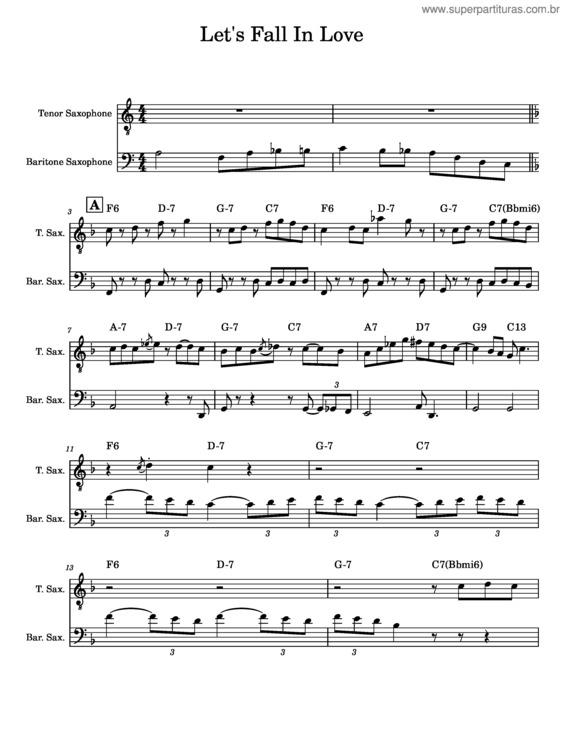 Partitura da música Let`S Fall In Love