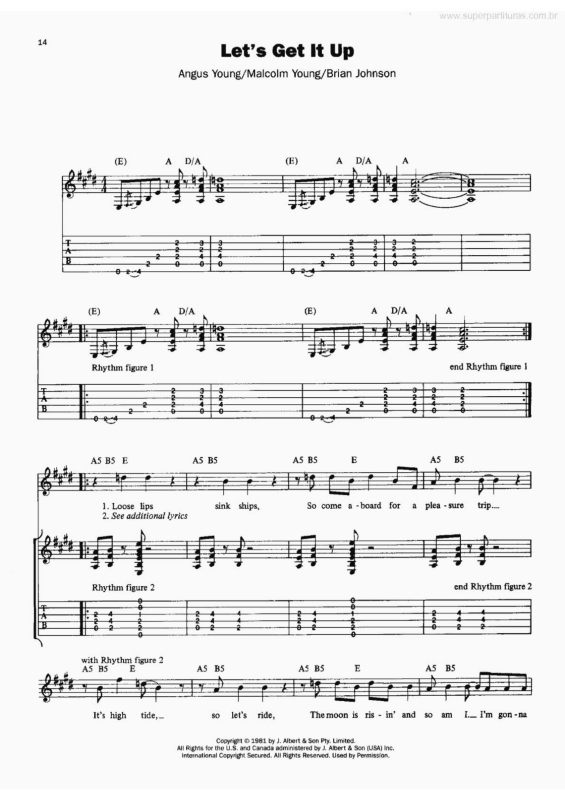 Partitura da música Let`s Get It Up