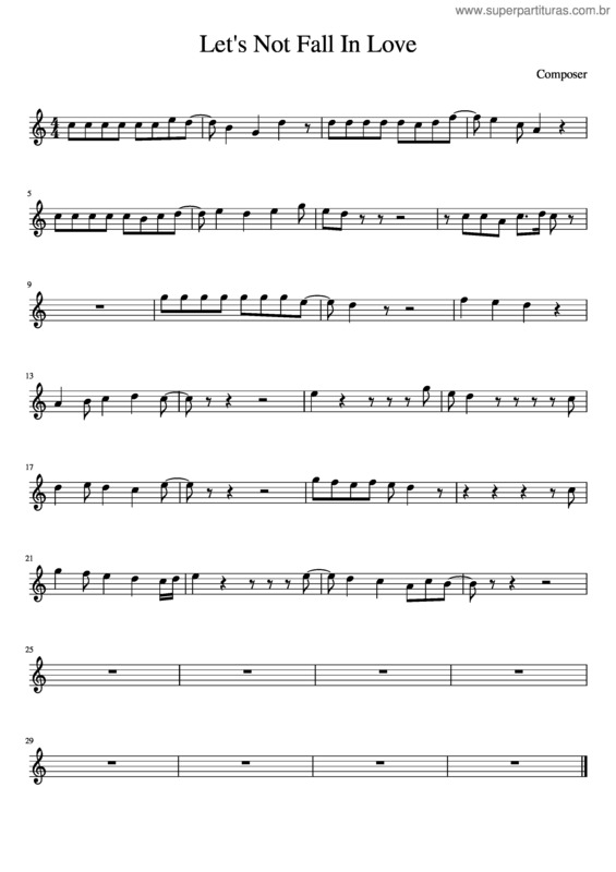 Partitura da música Let`S Not Fall In Love Continuation