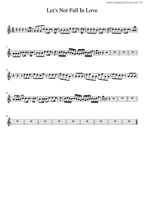 Partitura da música Let`S Not Fall In Love v.3