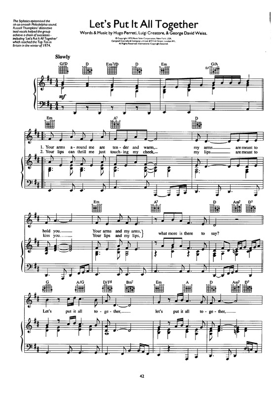 Partitura da música Let´s Put It All Together