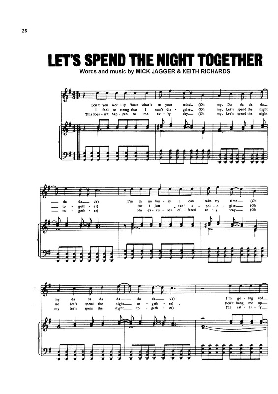 Partitura da música Let´s Spend The Night Together