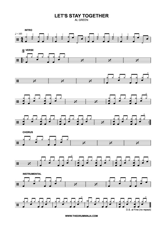 Partitura da música Let´s Stay Together v.2