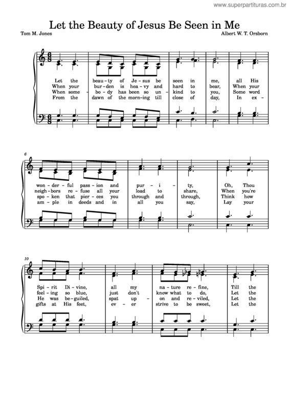 Partitura da música Let The Beauty Of Jesus Be Seen In Me