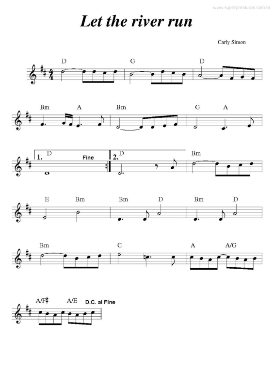 Partitura da música Let the Tiver Run