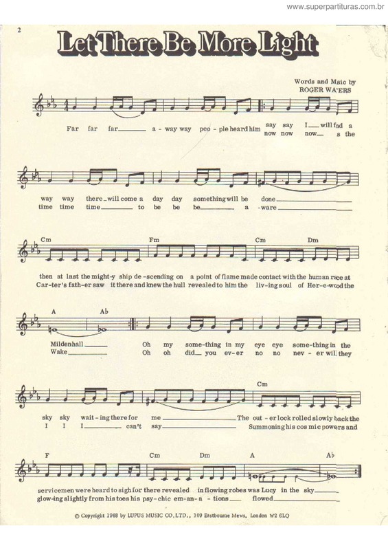 Partitura da música Let there be more light