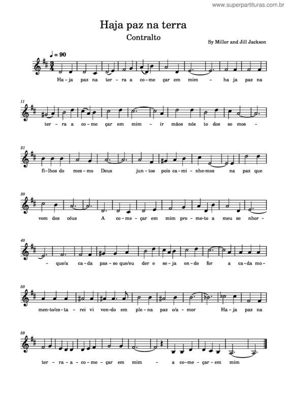 Partitura da música Let There Be Peace On Earth Haja Paz Na Terra v.2