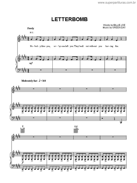 Partitura da música Letterbomb