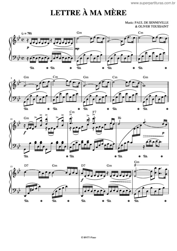 Partitura da música Lettre À Ma Mère v.3