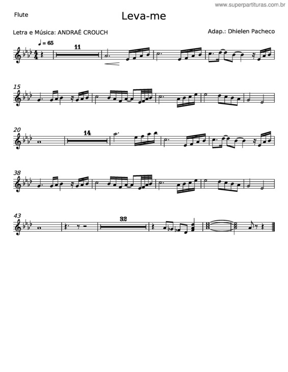 Partitura da música Leva–Me – Andraé Crouch v.2
