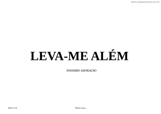 Partitura da música Leva–Me Além – D – Apas. Nova Iguaçu – Violão + Tablatura
