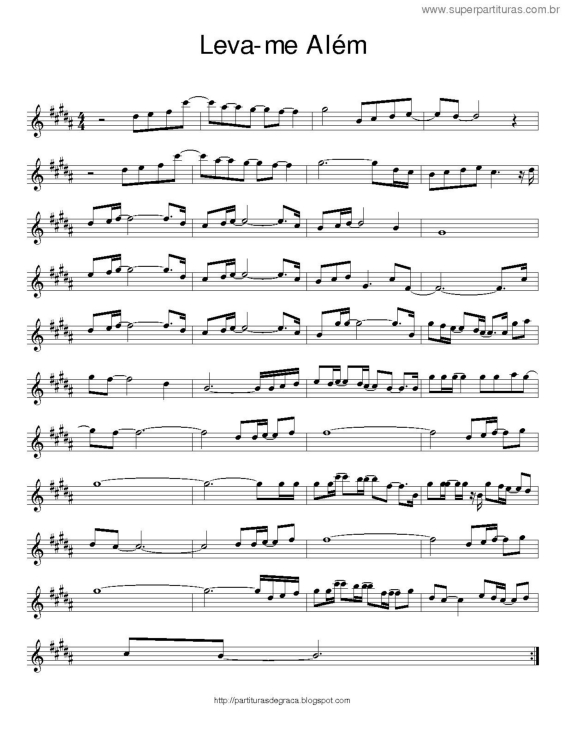 Partitura da música Leva-me Além v.2