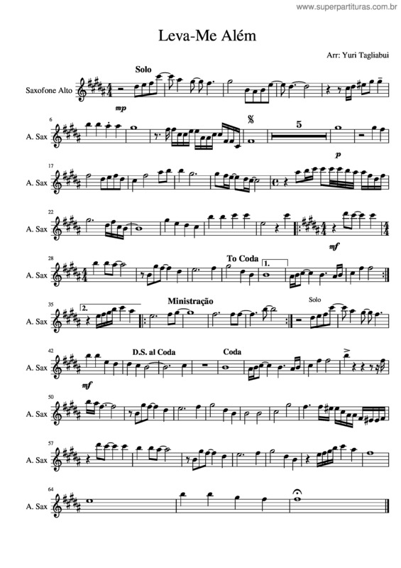 Partitura da música Leva Me Além v.6