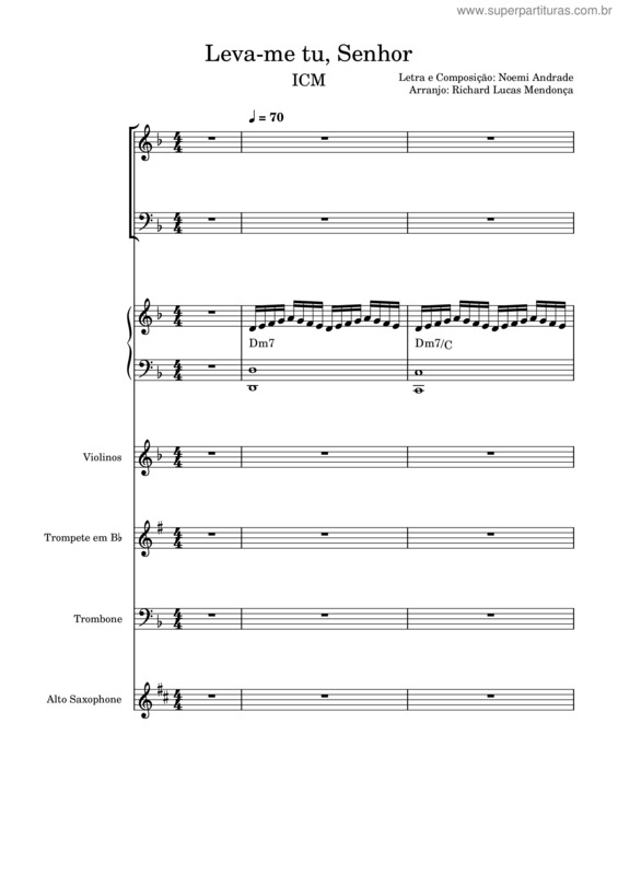 Partitura da música Leva–Me Tu, Senhor