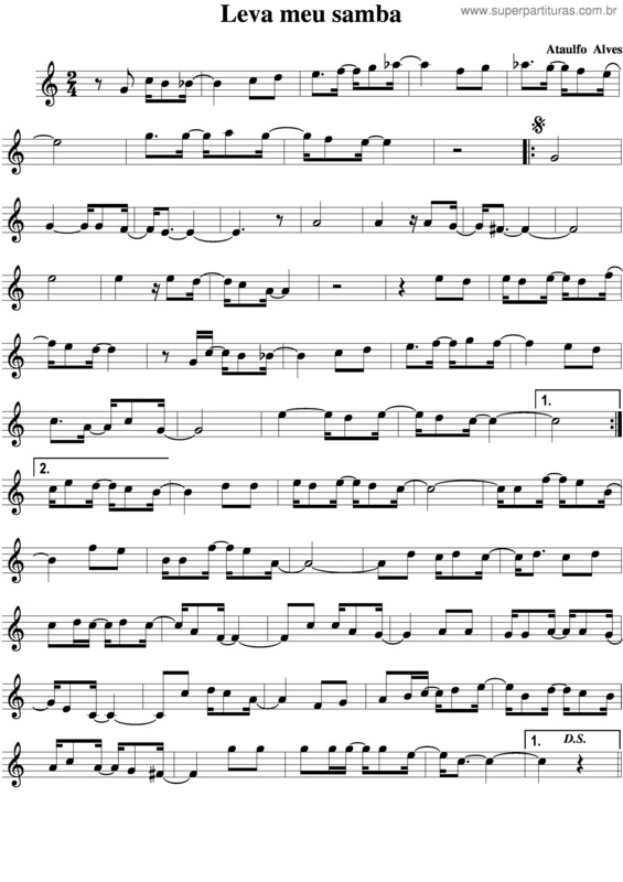 Partitura da música Leva Meu Samba