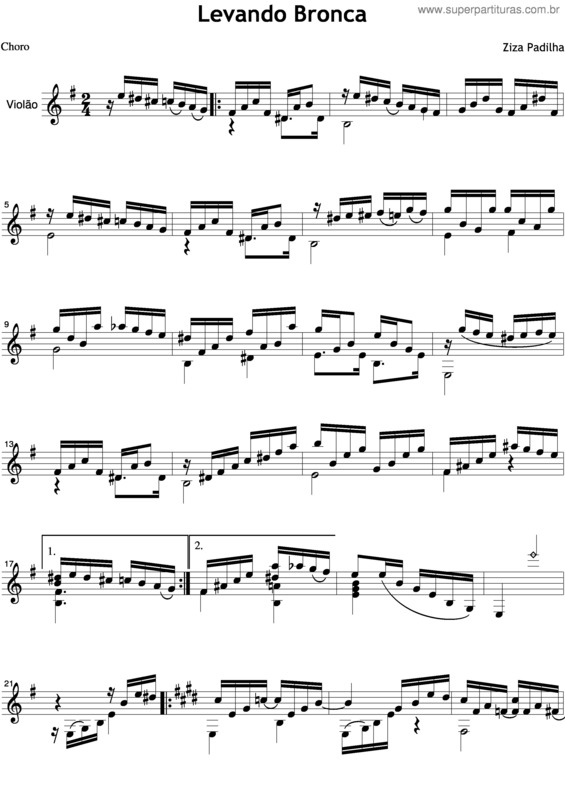 Partitura da música Levando Bronca