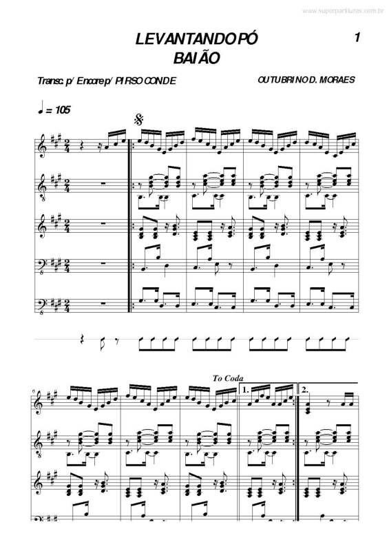 Partitura da música Levantando o Pó