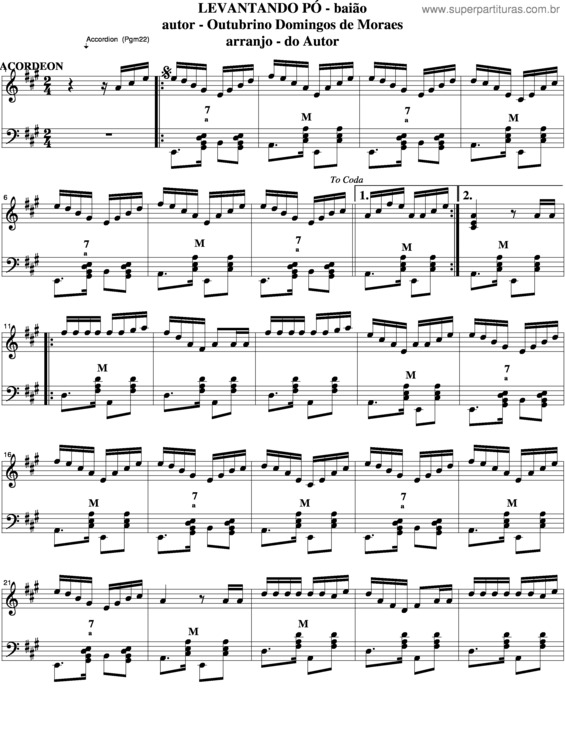 Partitura da música Levantando Pó v.3