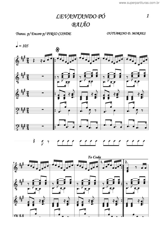 Partitura da música Levantando Pó