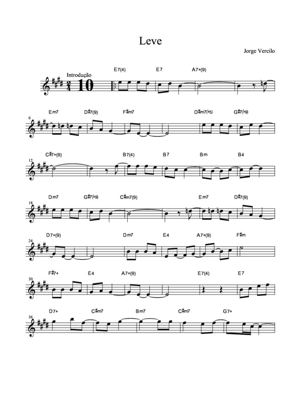 Partitura da música Leve v.2