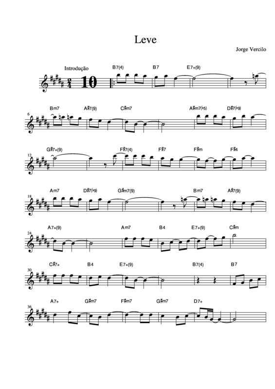 Partitura da música Leve