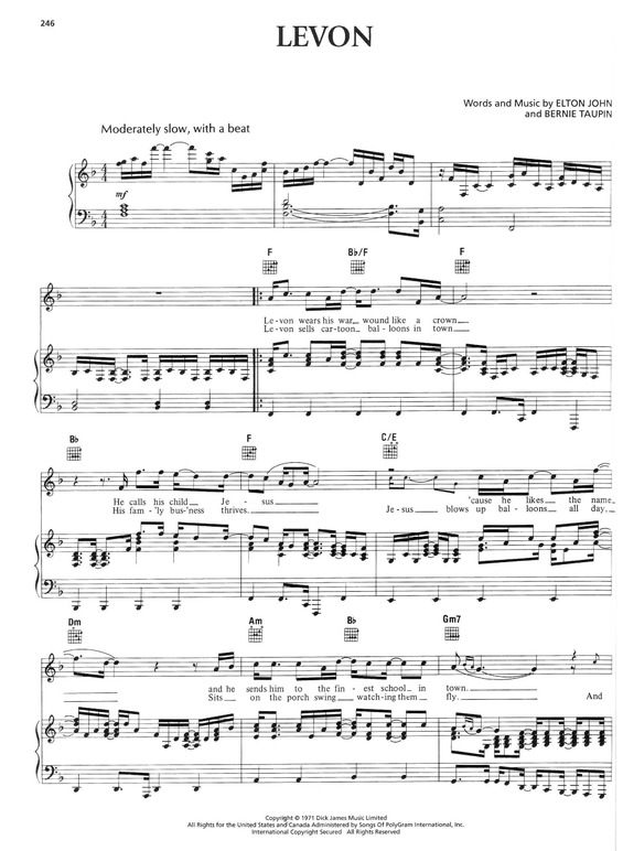 Partitura da música Levon