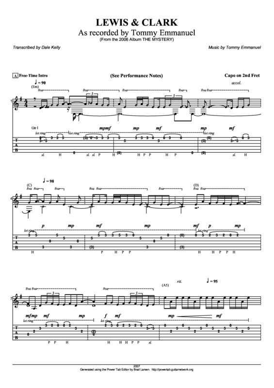 Partitura da música Lewis And Clark