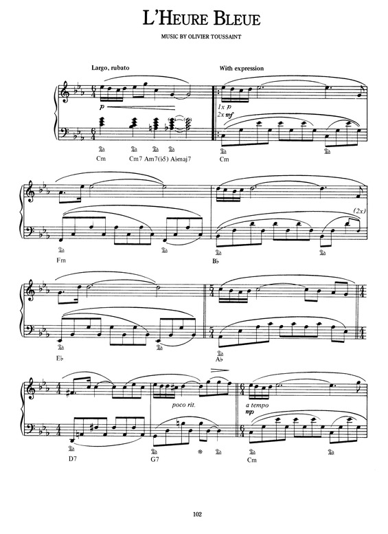 Partitura da música LHeure Bleue