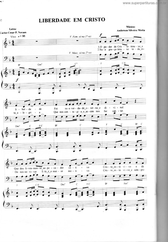 Partitura da música Liberdade Em Cristo Pag 01