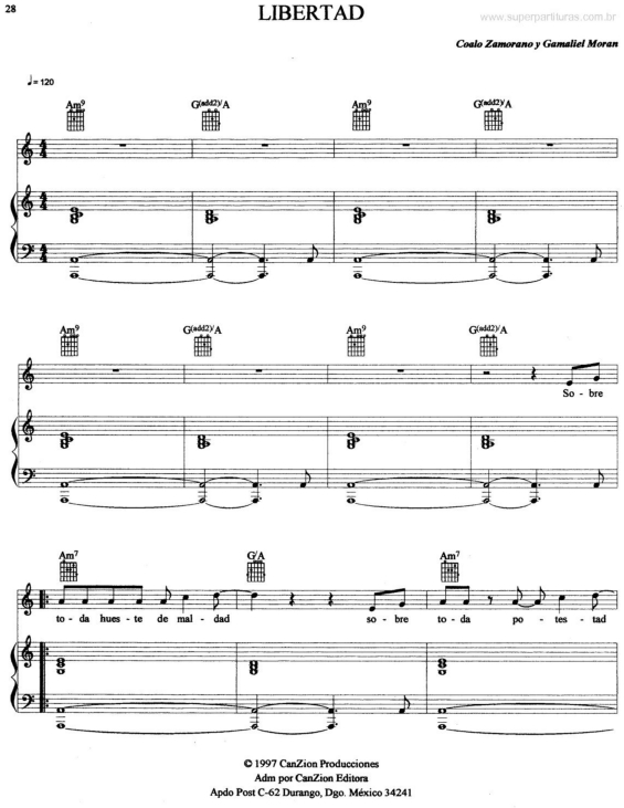 Partitura da música Libertad v.2