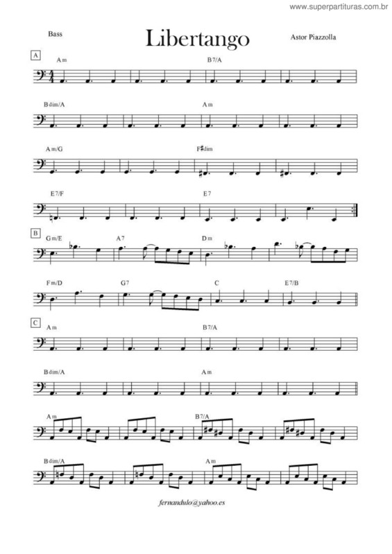 Partitura da música Libertango v.6