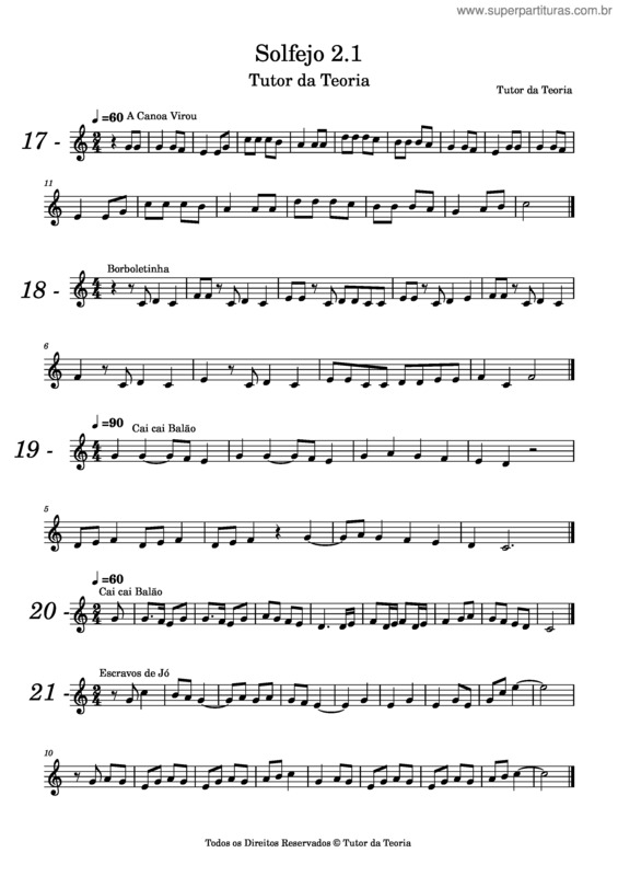 Partitura da música Lição v.7