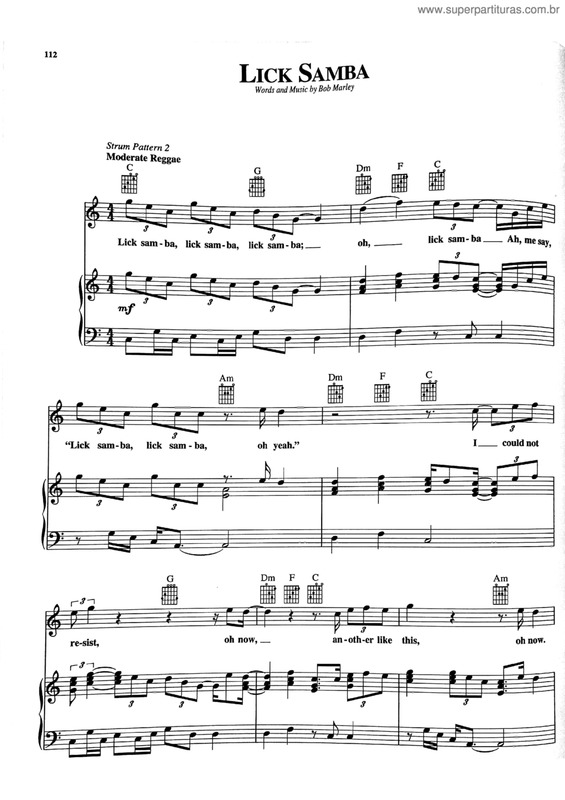 Partitura da música Lick Samba