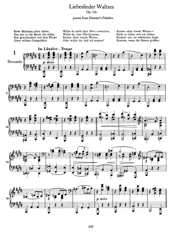 Partitura da música Liebeslieder Waltzes