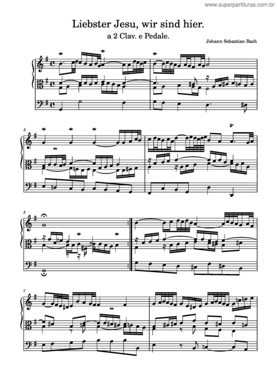 Partitura da música Liebster Jesu, Wir Sind Hier.