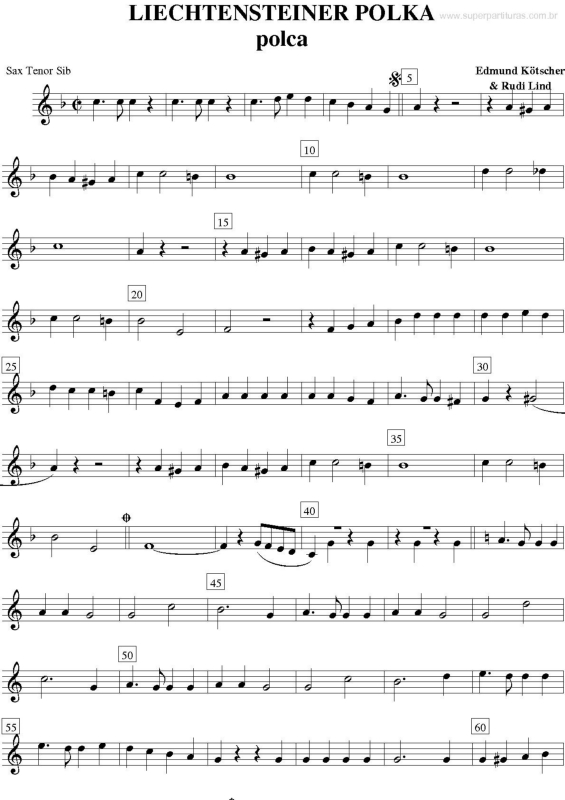 Partitura da música Liechtensteiner Polka